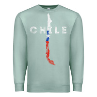 Seafoam chilean map and flag   distressed chile souvenir t shirt Premium Sweatshirt - linhVisuals