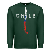 Sports Green chilean map and flag   distressed chile souvenir t shirt Premium Sweatshirt - linhVisuals
