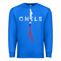 True Royal chilean map and flag   distressed chile souvenir t shirt Premium Sweatshirt - linhVisuals