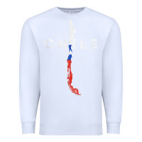 White chilean map and flag   distressed chile souvenir t shirt Premium Sweatshirt - linhVisuals