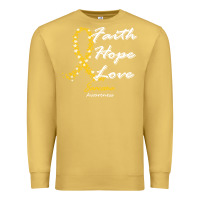 Antique Gold sarcoma awareness t  shirt sarcoma awareness faith hope love   in this Premium Sweatshirt - linhVisuals