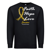 Black sarcoma awareness t  shirt sarcoma awareness faith hope love   in this Premium Sweatshirt - linhVisuals