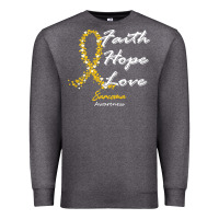 Charcoal Heather sarcoma awareness t  shirt sarcoma awareness faith hope love   in this Premium Sweatshirt - linhVisuals