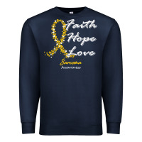 Navy sarcoma awareness t  shirt sarcoma awareness faith hope love   in this Premium Sweatshirt - linhVisuals