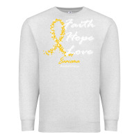 Oatmeal Heather sarcoma awareness t  shirt sarcoma awareness faith hope love   in this Premium Sweatshirt - linhVisuals
