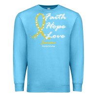 Ocean Blue sarcoma awareness t  shirt sarcoma awareness faith hope love   in this Premium Sweatshirt - linhVisuals