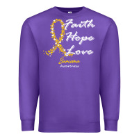 Purple sarcoma awareness t  shirt sarcoma awareness faith hope love   in this Premium Sweatshirt - linhVisuals