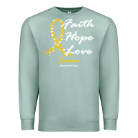 Seafoam sarcoma awareness t  shirt sarcoma awareness faith hope love   in this Premium Sweatshirt - linhVisuals