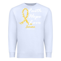 White sarcoma awareness t  shirt sarcoma awareness faith hope love   in this Premium Sweatshirt - linhVisuals
