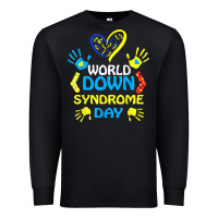 Black world down syndrome day t shirt support and awareness 3.21 t shirt Premium Sweatshirt - linhVisuals