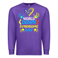 Purple world down syndrome day t shirt support and awareness 3.21 t shirt Premium Sweatshirt - linhVisuals