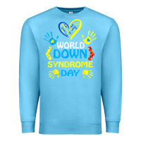 Ocean Blue world down syndrome day t shirt support and awareness 3.21 t shirt Premium Sweatshirt - linhVisuals