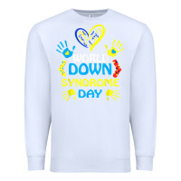 White world down syndrome day t shirt support and awareness 3.21 t shirt Premium Sweatshirt - linhVisuals