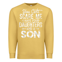 Antique Gold you can't scare me i have four daughters and a son funny dad t shirt Premium Sweatshirt - linhVisuals