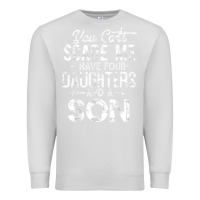 Dove Grey you can't scare me i have four daughters and a son funny dad t shirt Premium Sweatshirt - linhVisuals