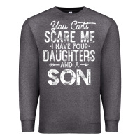 Charcoal Heather you can't scare me i have four daughters and a son funny dad t shirt Premium Sweatshirt - linhVisuals