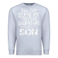 Heather Grey you can't scare me i have four daughters and a son funny dad t shirt Premium Sweatshirt - linhVisuals