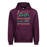 Mauve Wine not all angels have wings some have stethoscopes Urban Hoodie - RanaPortraitStore