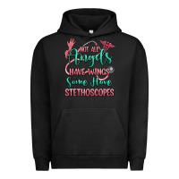 Pigment Black not all angels have wings some have stethoscopes Urban Hoodie - RanaPortraitStore