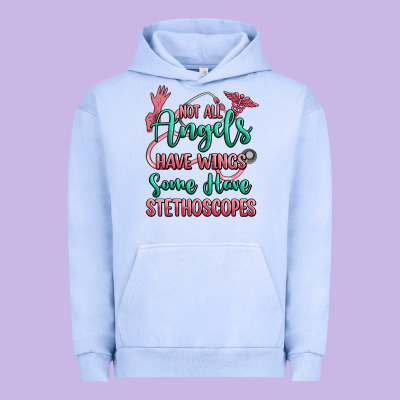 Not All Angels Have Wings Some Have Stethoscopes Urban Hoodie Designed By Ranaportraitstore
