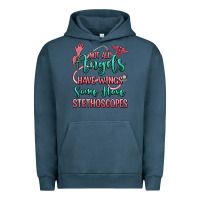 Pigment Midnight Navy not all angels have wings some have stethoscopes Urban Hoodie - RanaPortraitStore