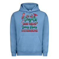 Pigment Pebble Blue not all angels have wings some have stethoscopes Urban Hoodie - RanaPortraitStore