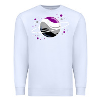 White asexual outer space planet ace pride t shirt Premium Sweatshirt - linhVisuals