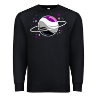 Black asexual outer space planet ace pride t shirt Premium Sweatshirt - linhVisuals