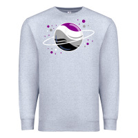 Heather Grey asexual outer space planet ace pride t shirt Premium Sweatshirt - linhVisuals