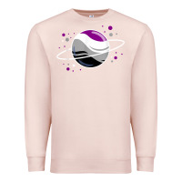 Pale Pink asexual outer space planet ace pride t shirt Premium Sweatshirt - linhVisuals
