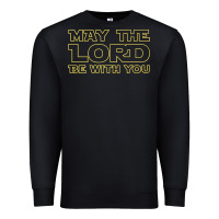 Black may the lord be with you by jesus surfed apparel co premium t shirt Premium Sweatshirt - linhVisuals