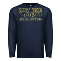 Navy may the lord be with you by jesus surfed apparel co premium t shirt Premium Sweatshirt - linhVisuals