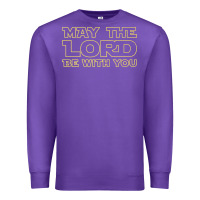 Purple may the lord be with you by jesus surfed apparel co premium t shirt Premium Sweatshirt - linhVisuals