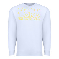 White may the lord be with you by jesus surfed apparel co premium t shirt Premium Sweatshirt - linhVisuals