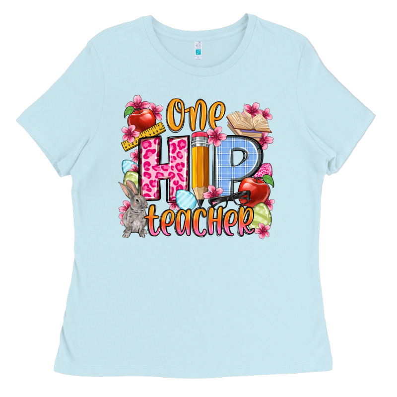 Easter Day One Hip Teacher Ladies Tee by OliviaCreatesArt | Teevron