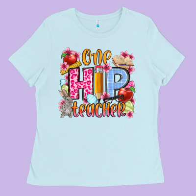Easter Day One Hip Teacher Ladies Tee Designed By Oliviacreatesart