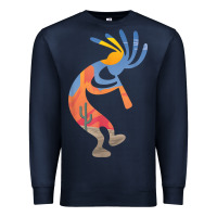 Navy dancing kokopelli southwestern usa native american symbol t shirt Premium Sweatshirt - linhVisuals