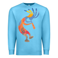 Ocean Blue dancing kokopelli southwestern usa native american symbol t shirt Premium Sweatshirt - linhVisuals