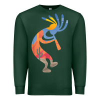 Sports Green dancing kokopelli southwestern usa native american symbol t shirt Premium Sweatshirt - linhVisuals