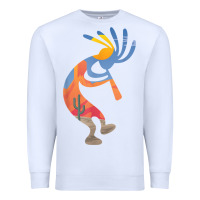White dancing kokopelli southwestern usa native american symbol t shirt Premium Sweatshirt - linhVisuals