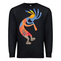 Black dancing kokopelli southwestern usa native american symbol t shirt Premium Sweatshirt - linhVisuals