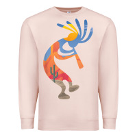 Pale Pink dancing kokopelli southwestern usa native american symbol t shirt Premium Sweatshirt - linhVisuals