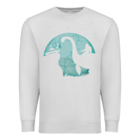 Dove Grey bigfoot riding loch ness monster sasquatch ufo abduction pullover hood Premium Sweatshirt - linhVisuals