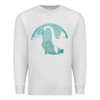 Oatmeal Heather bigfoot riding loch ness monster sasquatch ufo abduction pullover hood Premium Sweatshirt - linhVisuals