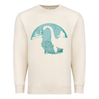 Sandshell bigfoot riding loch ness monster sasquatch ufo abduction pullover hood Premium Sweatshirt - linhVisuals