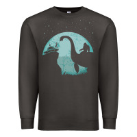 Smoke bigfoot riding loch ness monster sasquatch ufo abduction pullover hood Premium Sweatshirt - linhVisuals