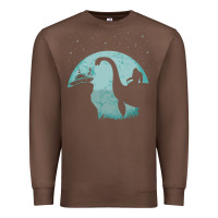 Chestnut bigfoot riding loch ness monster sasquatch ufo abduction pullover hood Premium Sweatshirt - linhVisuals