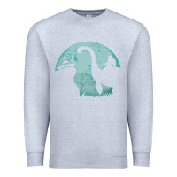 Heather Grey bigfoot riding loch ness monster sasquatch ufo abduction pullover hood Premium Sweatshirt - linhVisuals