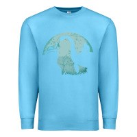 Ocean Blue bigfoot riding loch ness monster sasquatch ufo abduction pullover hood Premium Sweatshirt - linhVisuals