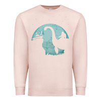 Pale Pink bigfoot riding loch ness monster sasquatch ufo abduction pullover hood Premium Sweatshirt - linhVisuals